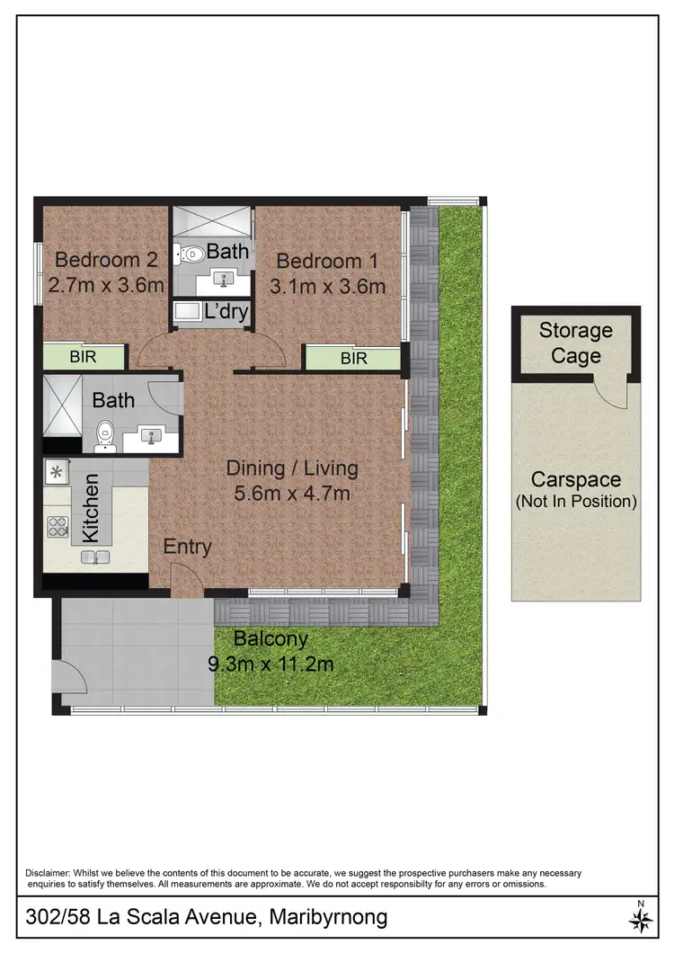 Floorplan of Homely apartment listing, 302/58 La Scala Avenue, Maribyrnong VIC 3032