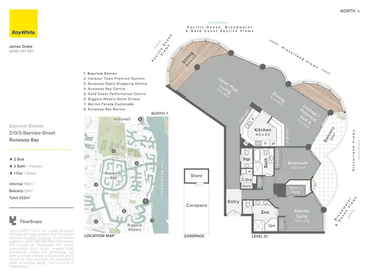 Floorplan of Homely apartment listing, 21D/5 Bayview Street, Runaway Bay QLD 4216
