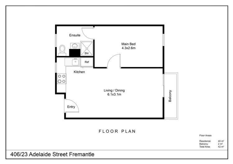 Floorplan of Homely house listing, 303/23 Adelaide Street, Fremantle WA 6160