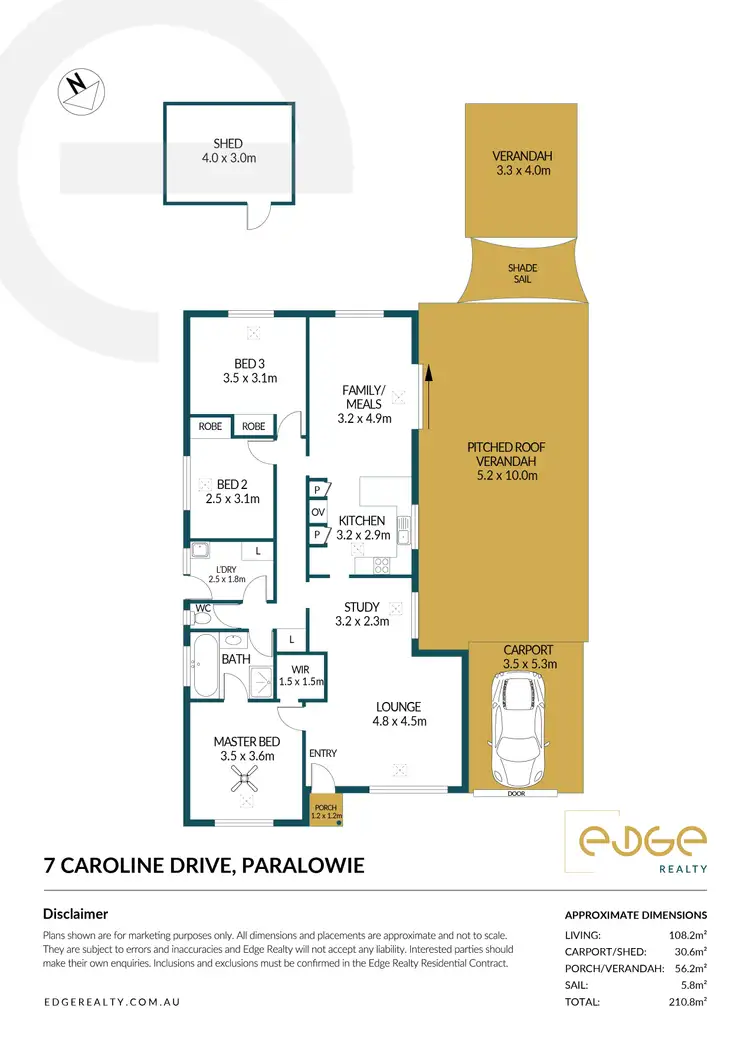 Floorplan of Homely house listing, 7 Caroline Drive, Paralowie SA 5108