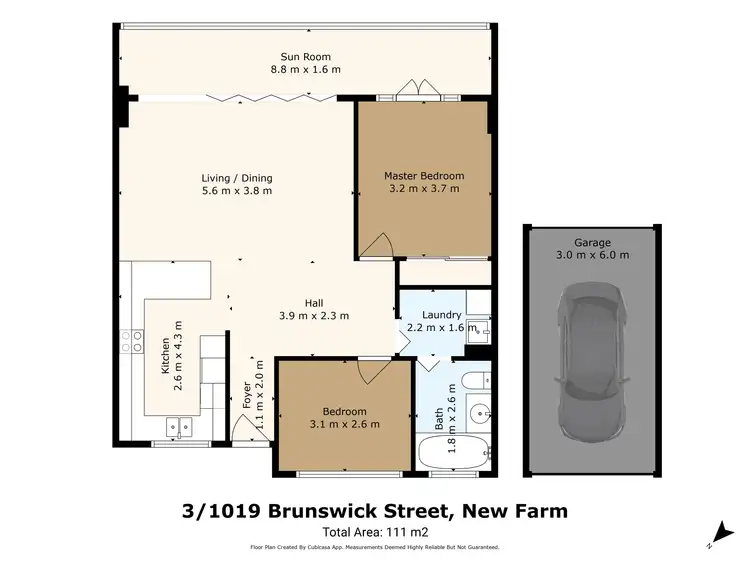 Floorplan of Homely unit listing, 3/1019 Brunswick Street, New Farm QLD 4005
