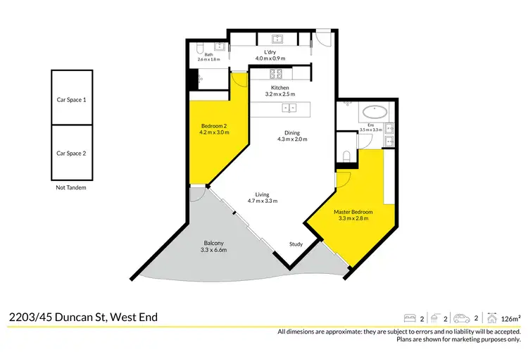 Floorplan of Homely apartment listing, 2203/45 Duncan Street, West End QLD 4101