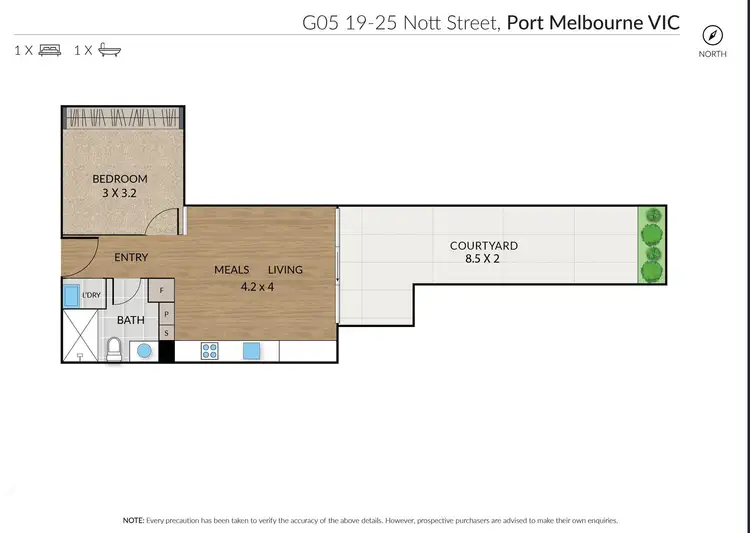 Floorplan of Homely apartment listing, G05/19-25 Nott Street, Port Melbourne VIC 3207