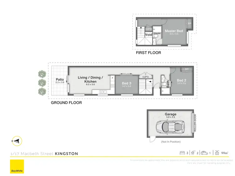 Floorplan of Homely townhouse listing, 1/17 Macbeth Street, Kingston QLD 4114
