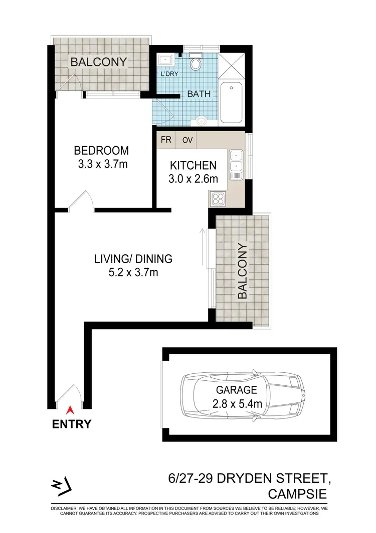 Floorplan of Homely apartment listing, 6/27-29 Dryden Street, Campsie NSW 2194