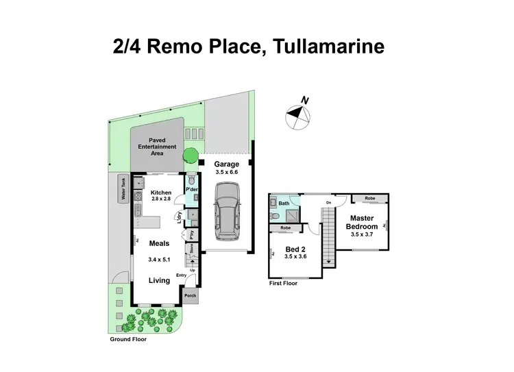 Floorplan of Homely townhouse listing, 2/4 Remo Place, Tullamarine VIC 3043