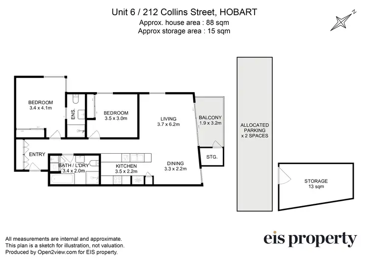 Floorplan of Homely apartment listing, 6/212 Collins Street, Hobart TAS 7000