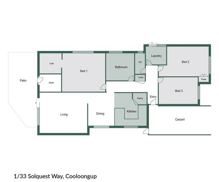 Floorplan of Homely unit listing, 1/33 Solquest Way, Cooloongup WA 6168