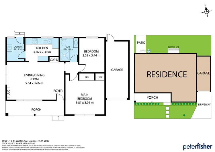 Floorplan of Homely unit listing, 1/12-14 Wattle Avenue, Orange NSW 2800