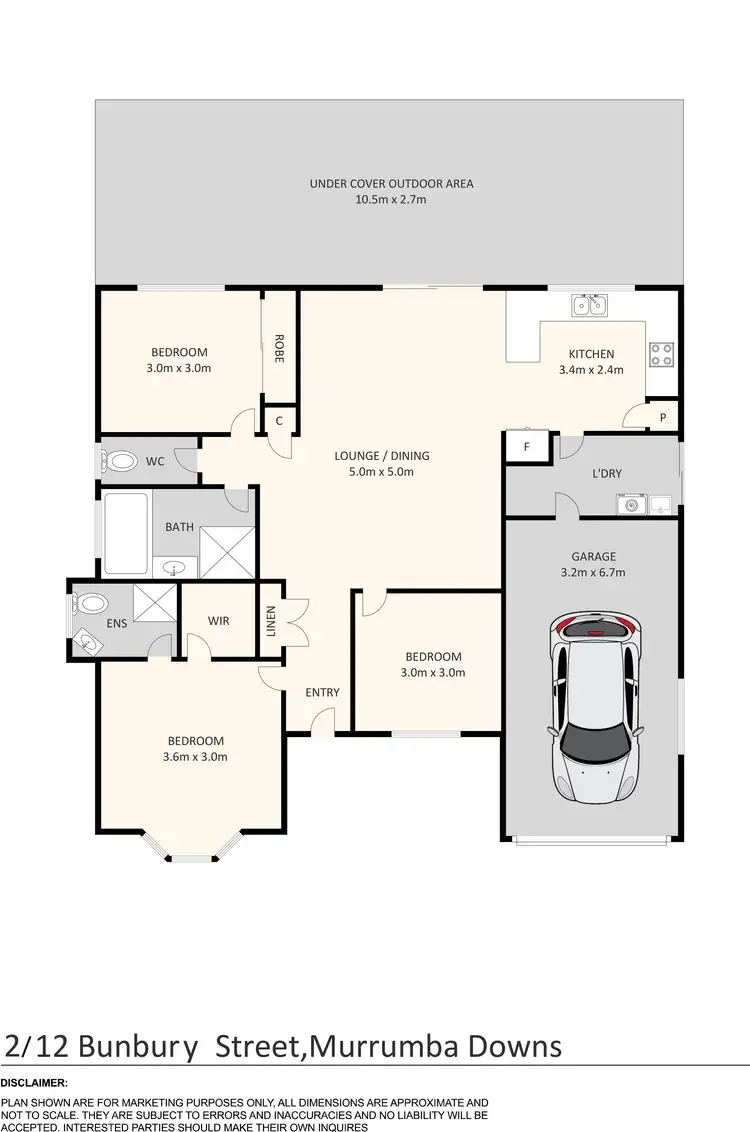 Floorplan of Homely townhouse listing, 2/12 Bunbury Street, Murrumba Downs QLD 4503