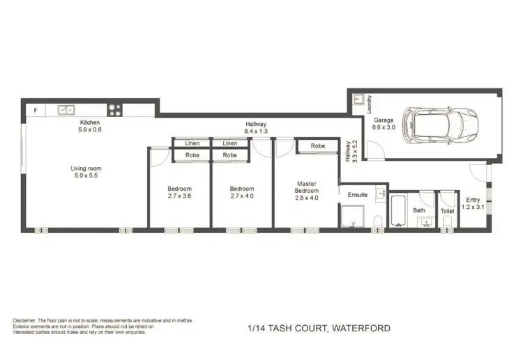 Floorplan of Homely semi-detached listing, 14 Tash Court, Waterford QLD 4133