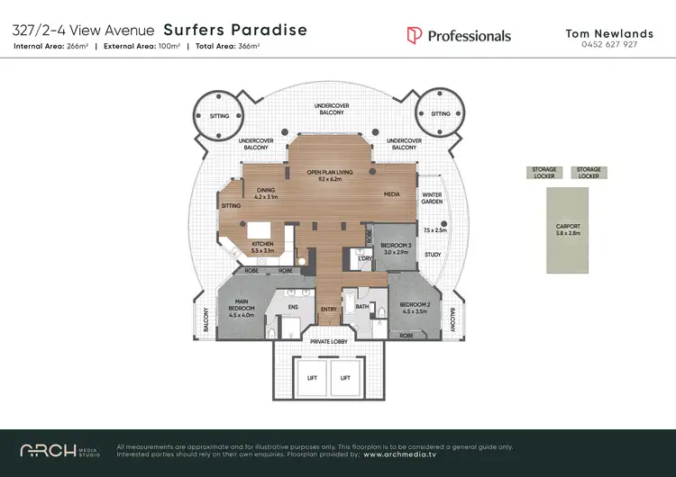 Floorplan of Homely apartment listing, 327/2-4 View Avenue, Surfers Paradise QLD 4217
