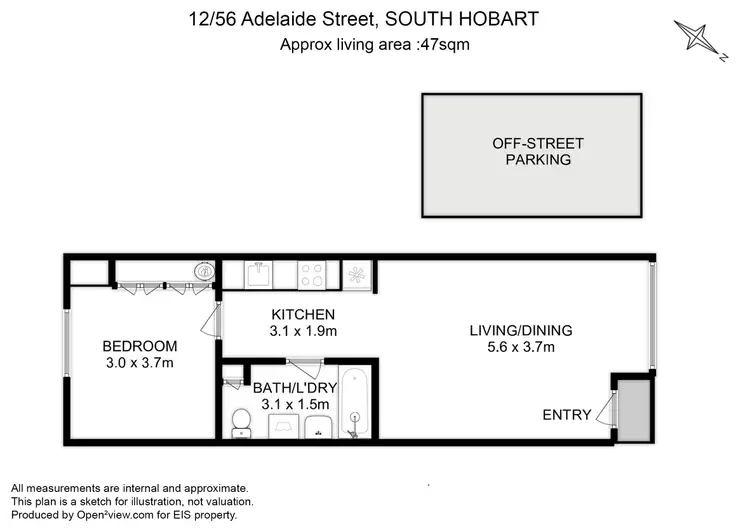Floorplan of Homely unit listing, 12/56 Adelaide Street, South Hobart TAS 7004