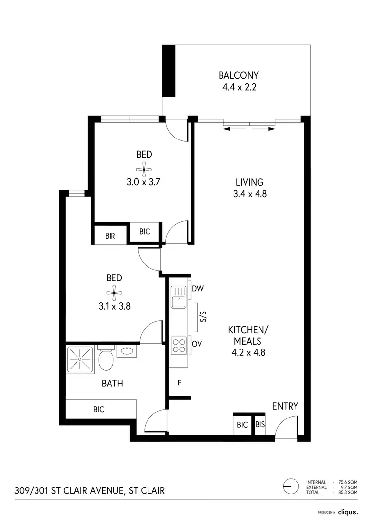 Floorplan of Homely apartment listing, 309/301 St Clair Avenue, St Clair SA 5011