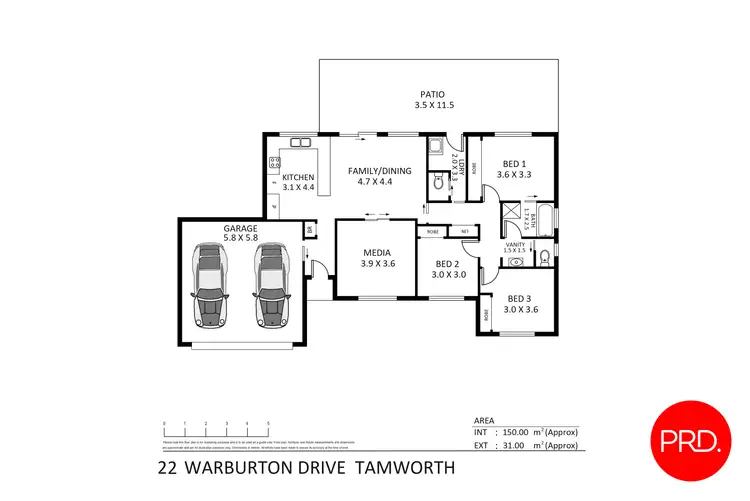 Floorplan of Homely house listing, 22 Warburton Drive, Tamworth NSW 2340
