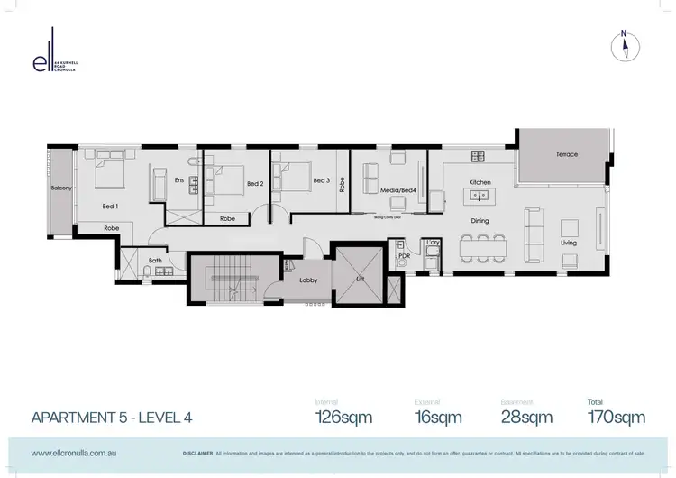 Floorplan of Homely apartment listing, 'ELL' 4/44 Kurnell Road, Cronulla NSW 2230