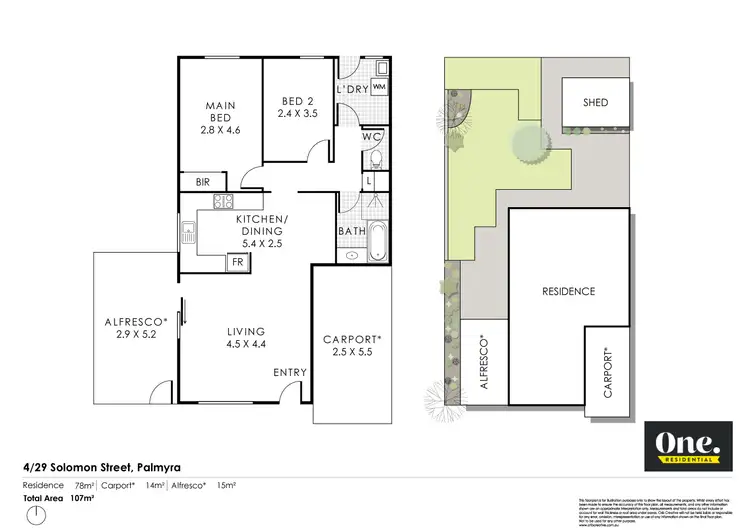 Floorplan of Homely villa listing, 4/29 Solomon Street, Palmyra WA 6157