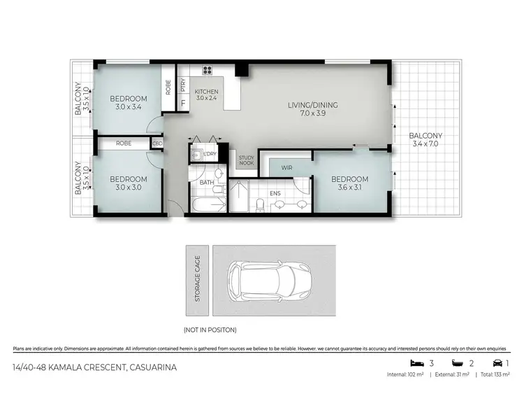 Floorplan of Homely apartment listing, 14/40-48 Kamala Crescent, Casuarina NSW 2487