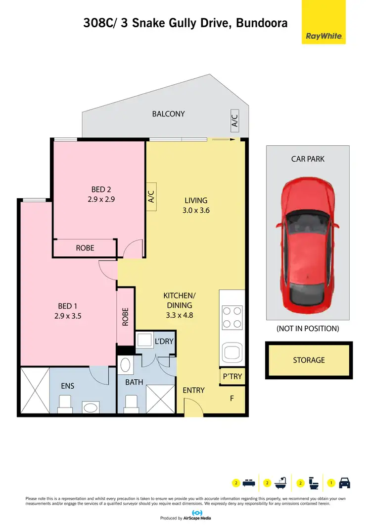 Floorplan of Homely apartment listing, 308C/3 Snake Gully Drive, Bundoora VIC 3083