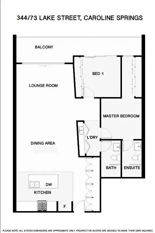 Floorplan of Homely apartment listing, 344/73 Lake Street, Caroline Springs VIC 3023