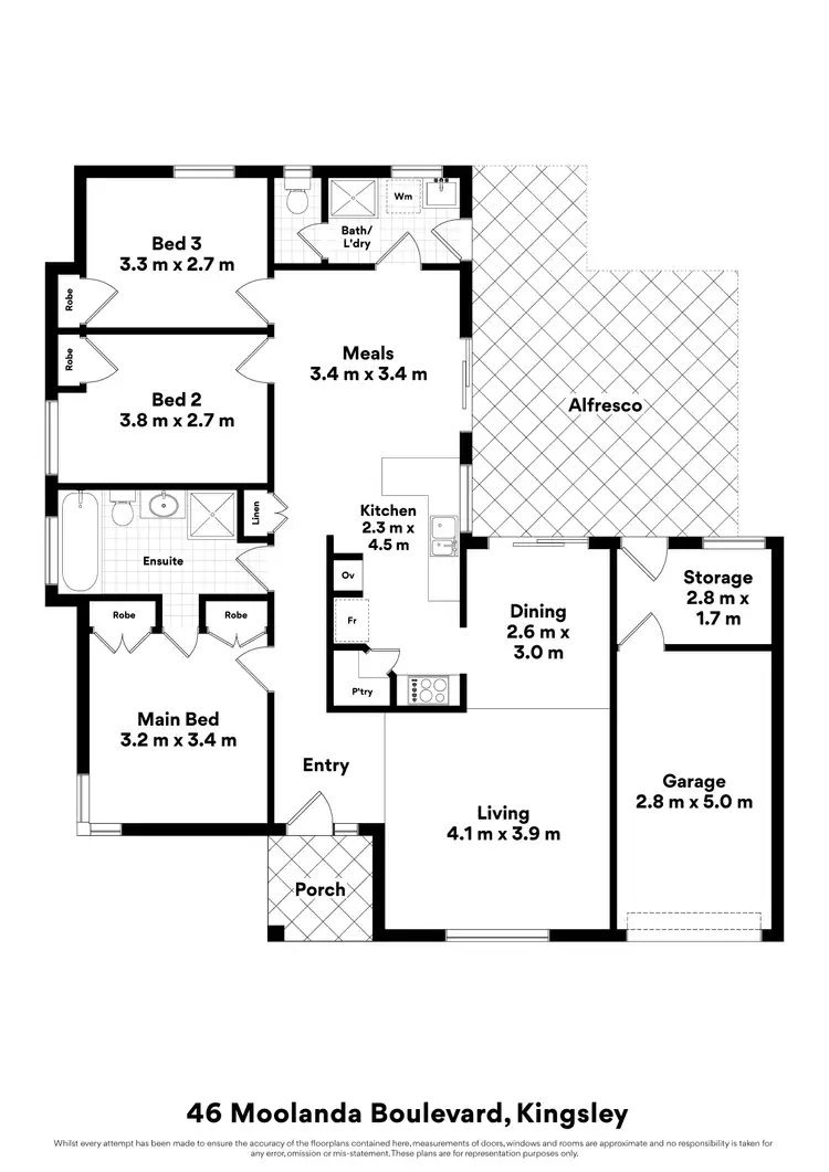 Floorplan of Homely semi-detached listing, 46 Moolanda Boulevard, Kingsley WA 6026