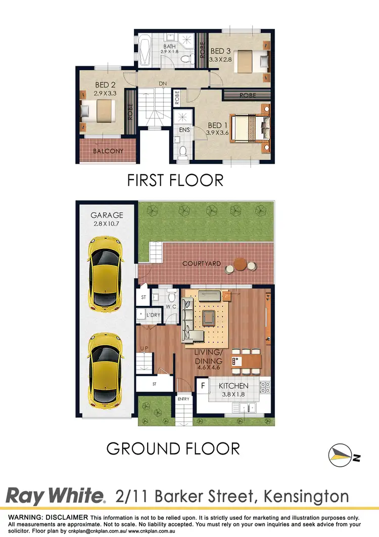 Floorplan of Homely townhouse listing, 2/11 Barker Street, Kensington NSW 2033