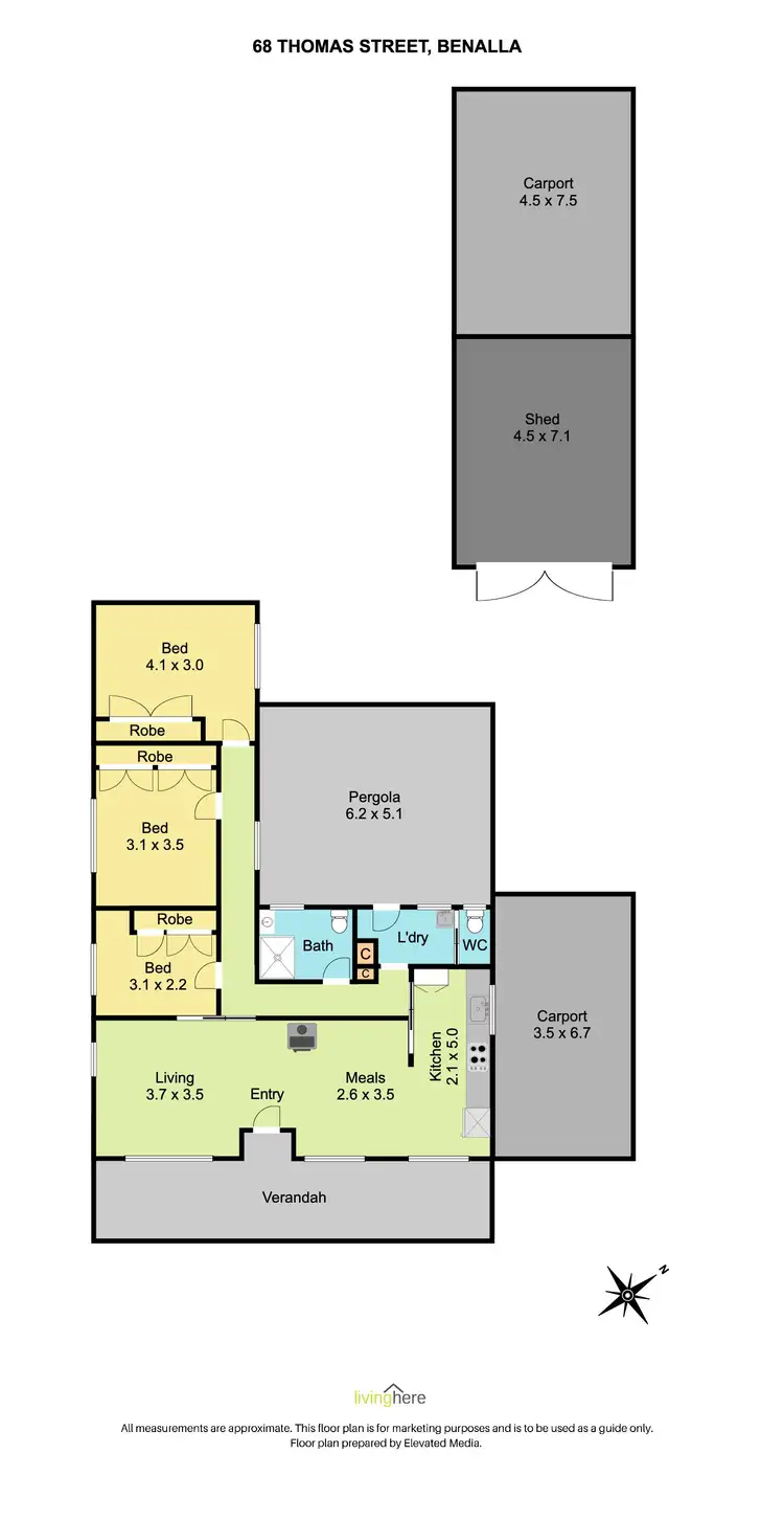 Floorplan of Homely house listing, 68 Thomas Street, Benalla VIC 3672