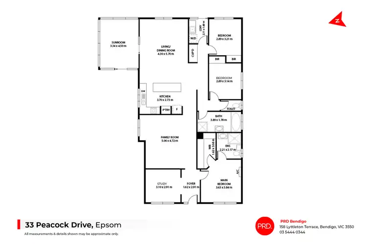 Floorplan of Homely house listing, 33 Peacock Drive, Epsom VIC 3551