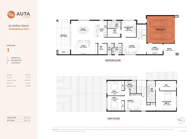 Floorplan of Homely house listing, D1 & D2 / 63 Arthur Street, Tranmere SA 5073
