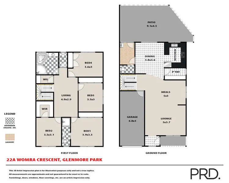 Floorplan of Homely semi-detached listing, 22A Womra Crescent, Glenmore Park NSW 2745