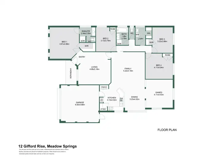 Floorplan of Homely house listing, 12 Gifford Rise, Meadow Springs WA 6210