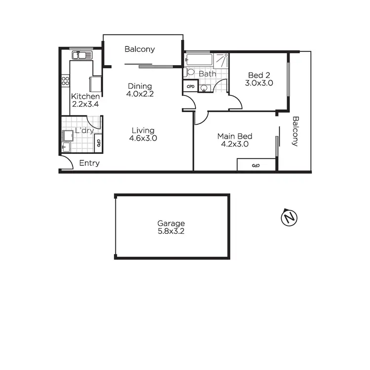 Floorplan of Homely apartment listing, 5/13-15 Clyde Street, Cronulla NSW 2230