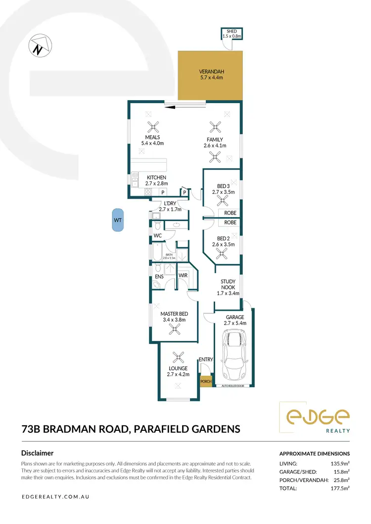 Floorplan of Homely house listing, 73B Bradman Road, Parafield Gardens SA 5107