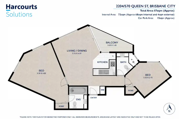 Floorplan of Homely apartment listing, 2204/570 Queen Street, Brisbane City QLD 4000