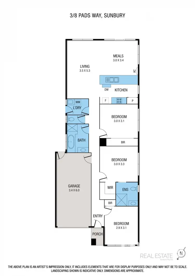 Floorplan of Homely unit listing, 3/8 Pads Way, Sunbury VIC 3429