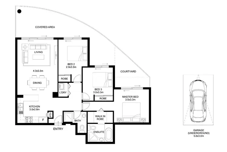 Floorplan of Homely unit listing, 301/80 John Whiteway Drive, Gosford NSW 2250