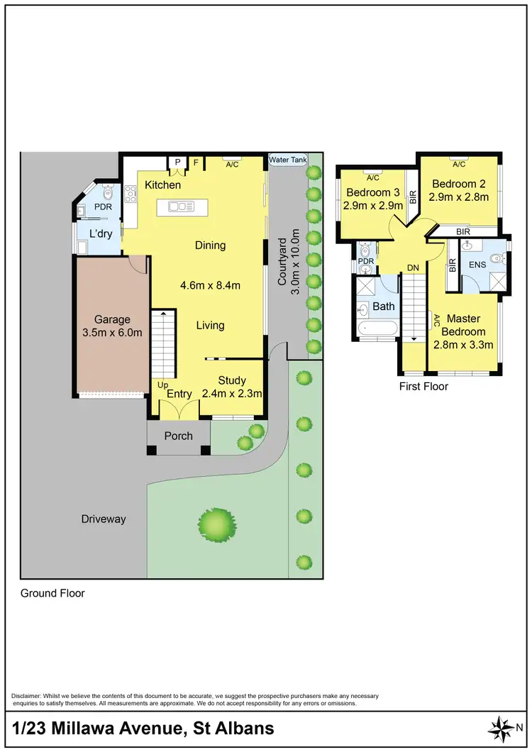 Floorplan of Homely townhouse listing, 1/23 Millawa Avenue, St Albans VIC 3021