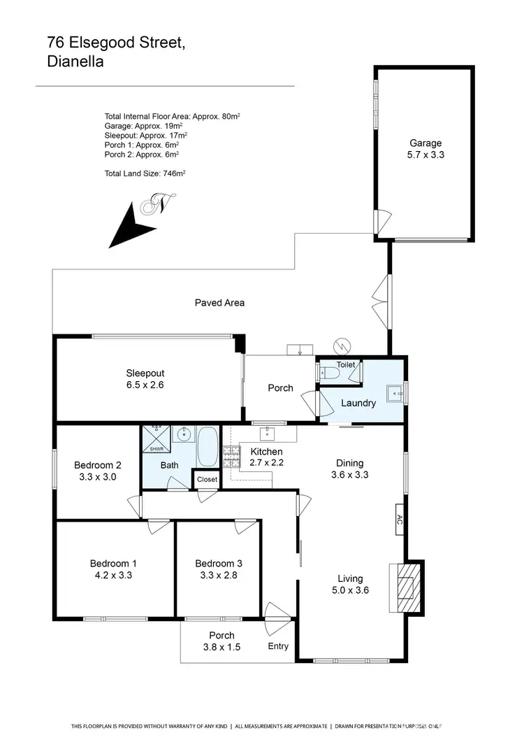 Floorplan of Homely house listing, 76 Elsegood Street, Dianella WA 6059