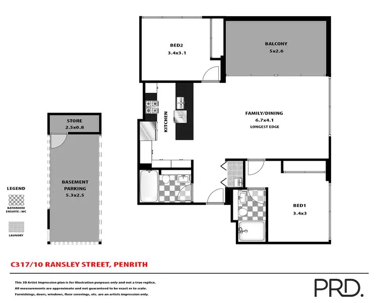 Floorplan of Homely unit listing, C317/10 Ransley Street, Penrith NSW 2750
