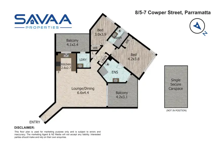 Floorplan of Homely apartment listing, 8/5-7 Cowper Street, Parramatta NSW 2150