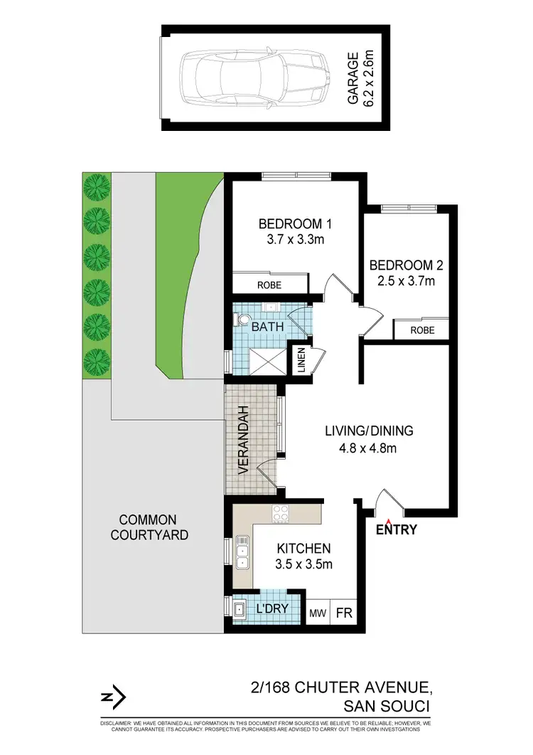 Floorplan of Homely apartment listing, 2/168-170 Chuter Avenue, Sans Souci NSW 2219