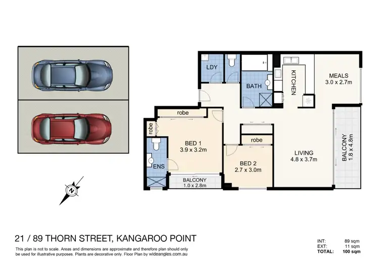 Floorplan of Homely apartment listing, 21/89 Thorn Street, Kangaroo Point QLD 4169