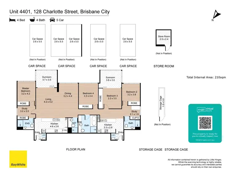 Floorplan of Homely apartment listing, 4401/128 Charlotte Street, Brisbane City QLD 4000