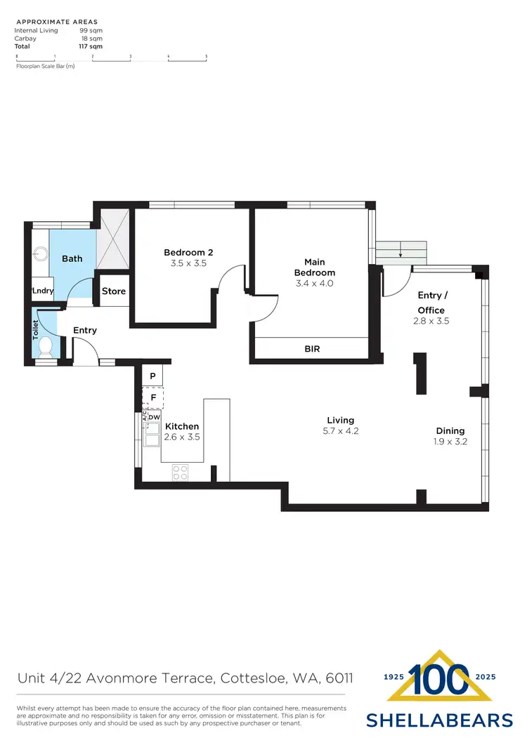 Floorplan of Homely apartment listing, 4/22 Avonmore Terrace, Cottesloe WA 6011