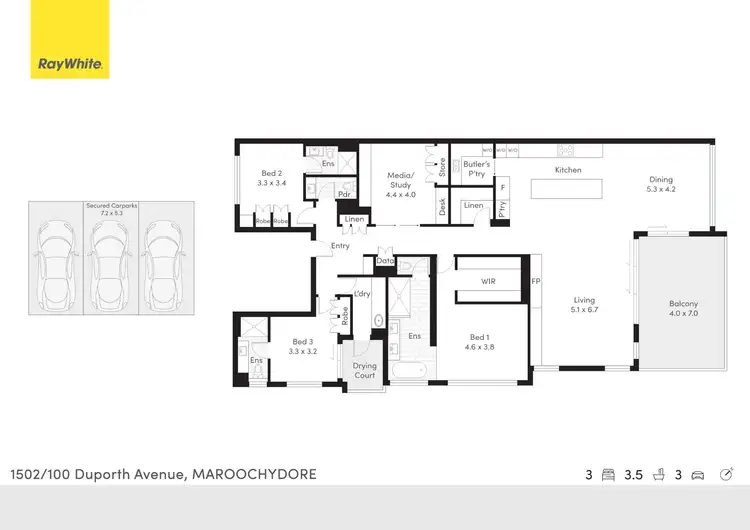 Floorplan of Homely apartment listing, 1502/100 Duporth Avenue, Maroochydore QLD 4558