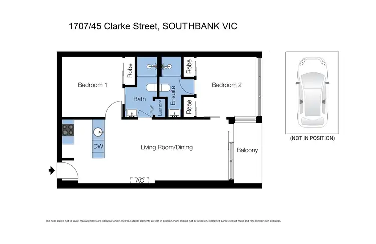 Floorplan of Homely apartment listing, 1707/45 Clarke Street, Southbank VIC 3006