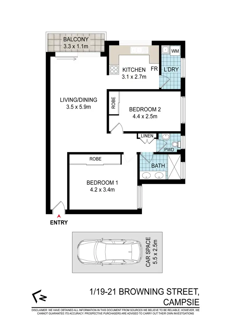 Floorplan of Homely apartment listing, 1/19 - 21 Browning Street, Campsie NSW 2194
