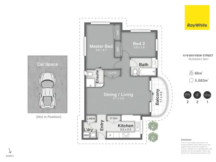 Floorplan of Homely apartment listing, 11/9 Bayview Street, Runaway Bay QLD 4216