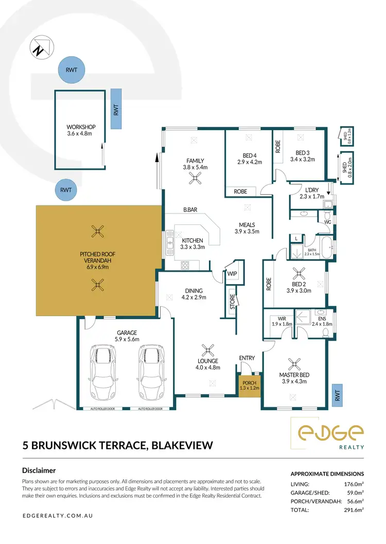 Floorplan of Homely house listing, 5 Brunswick Terrace, Blakeview SA 5114