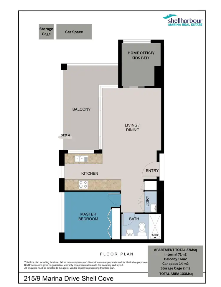 Floorplan of Homely apartment listing, 215/9 Marina Drive, Shell Cove NSW 2529